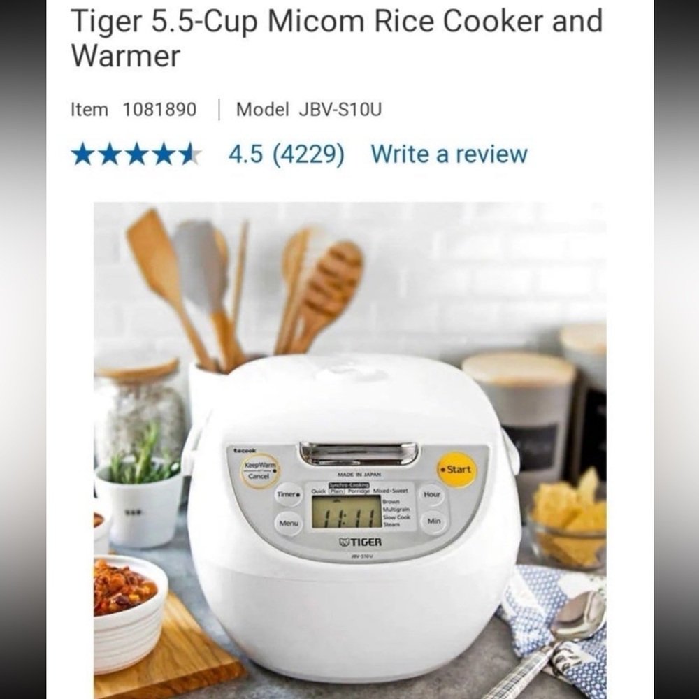 Tiger rice cooker and warmer